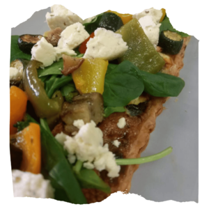 Grilled Vegetable, Pesto and Feta Tart