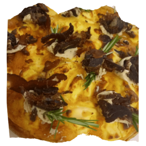 Biltong, Cream Cheese and Mrs Balls Chutney Quiche