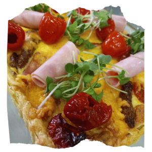 Ploughman's Cheese, Pickle and Ham Tart