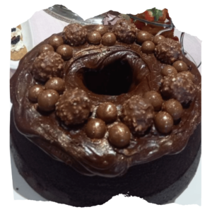 Moist Chocolate Ring Cake with Hazelnut Ganache