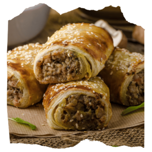 Homemade Sesame Sprinkled Boerewors 'Sausage' Rolls (3)